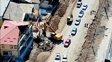 На старинной улице Оша начался массовый снос построек