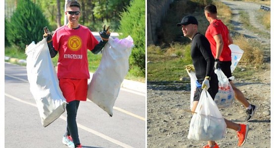 В Бишкеке спортсмены собрали 100 кг мусора во время утренней пробежки