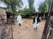 В Алайском районе проводят дезинфекционные работы после схода селя